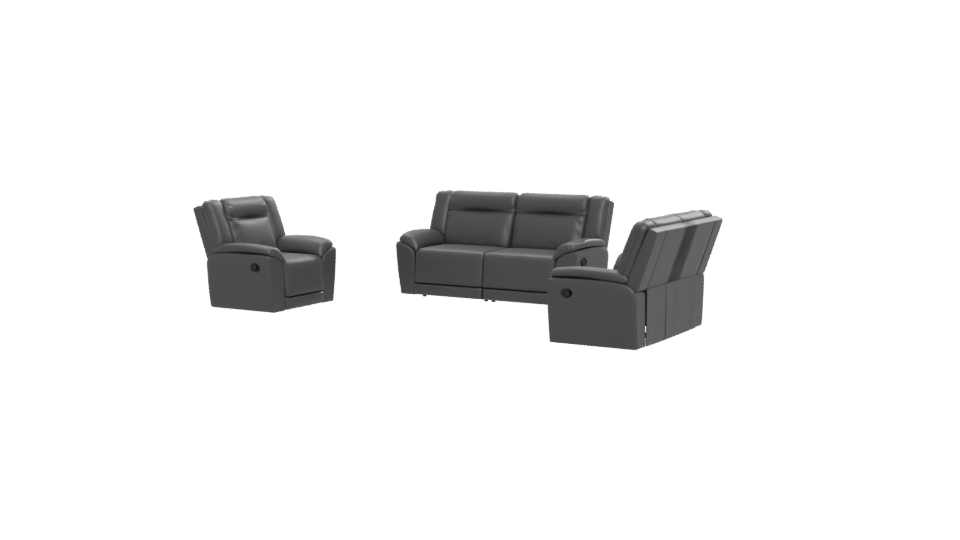 Stylish Reclining Sofa Set 3D - Professional 3D Model Render 12