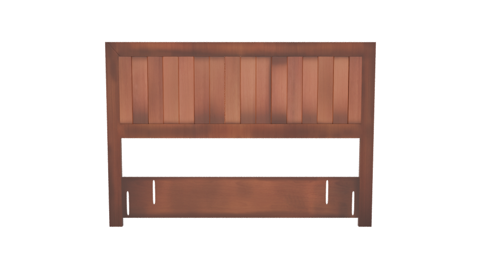 Stylized Wooden Bed Headboard Model - Professional 3D Model Render 5