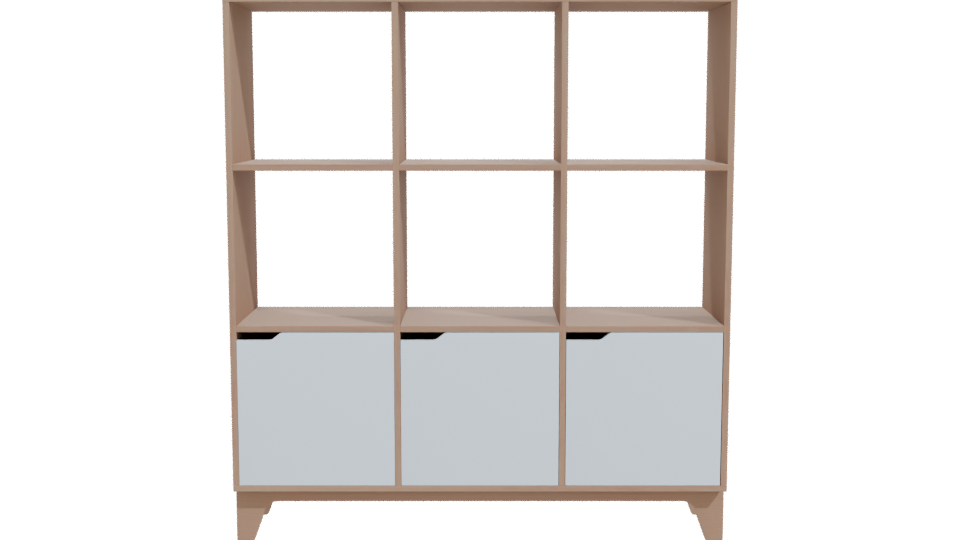 Minimalist Wooden Bookshelf 3D - Professional 3D Model Render 11