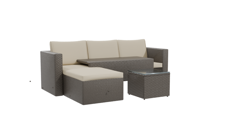 Contemporary Outdoor Sectional Sofa Set 3D Model - Professional 3D Model Render 10