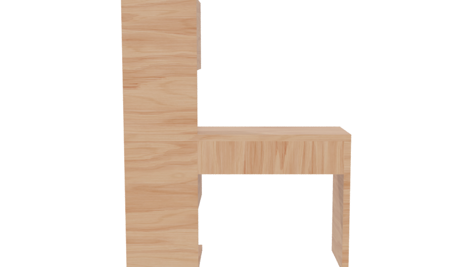 Modern Wooden Desk Model 3D - Professional 3D Model Render 5