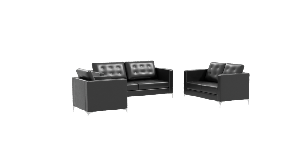 Stylish Leather Sofa Set 3D - Professional 3D Model Render 10