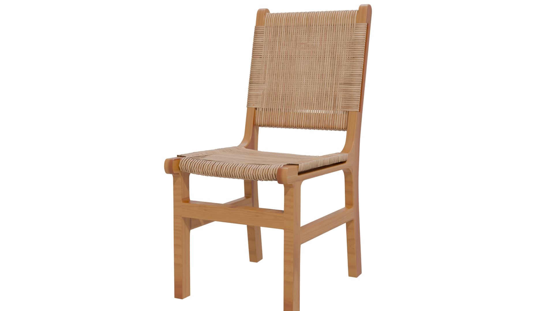 Stylish Woven Back Dining Chair 3D Model - Professional 3D Model Render 12