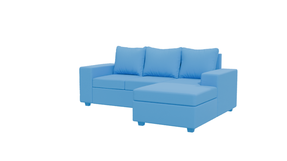 Stylish Blue Sofa Set 3D - Professional 3D Model Render 12