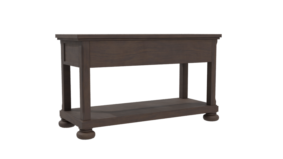 Rustic Wooden Console Table 3D - Professional 3D Model Render 4