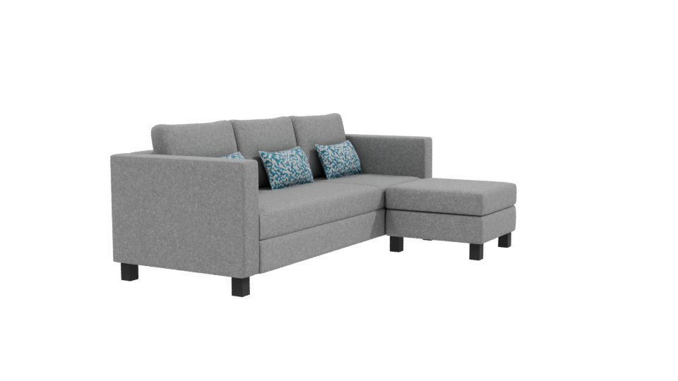 Stylish Grey Sofa 3D Model - Professional 3D Model Render 9