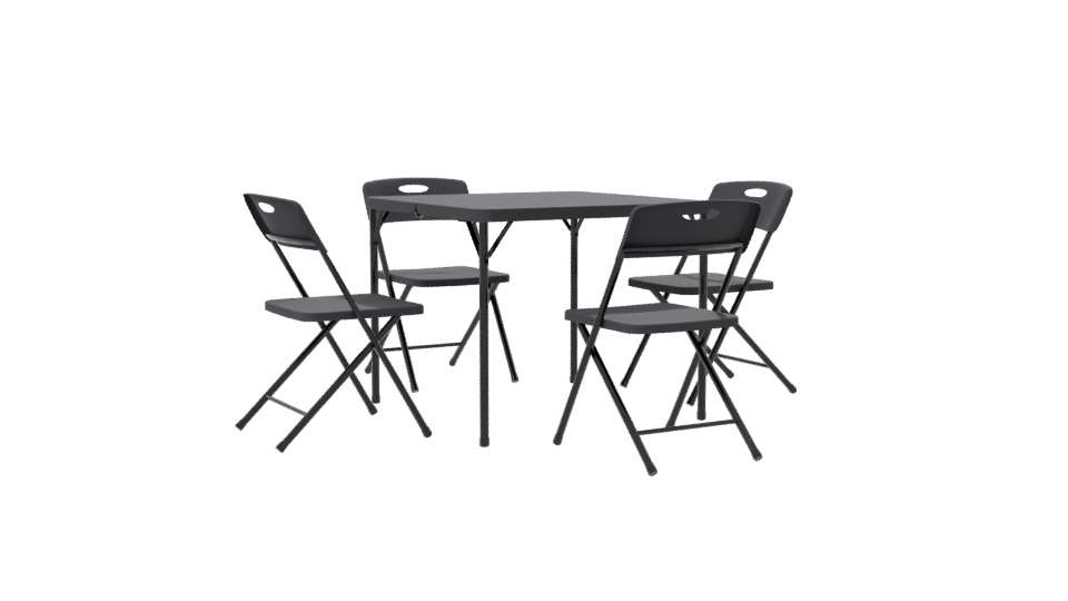 Minimalist Folding Table Set 3D - Professional 3D Model Render 7
