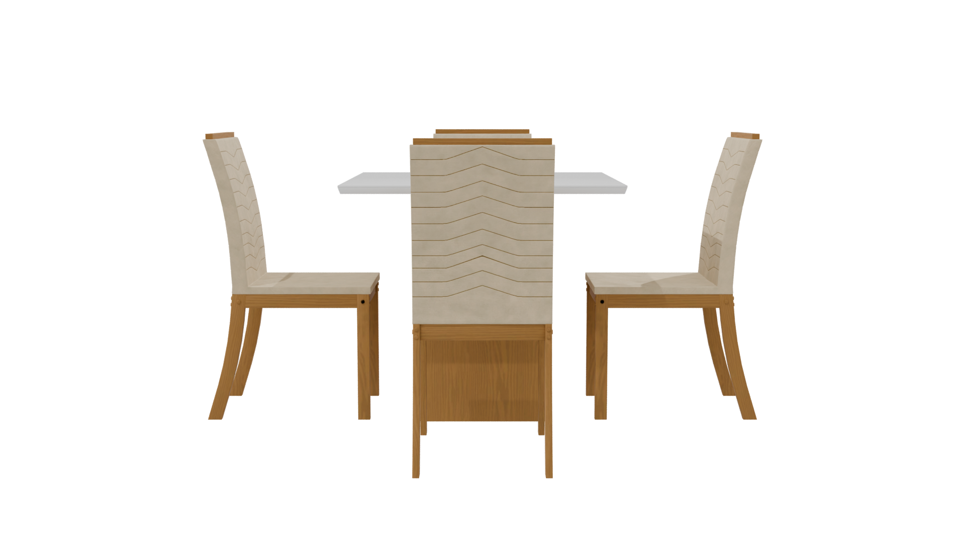 Stylish Wooden Dining Set 3D - Professional 3D Model Render 8