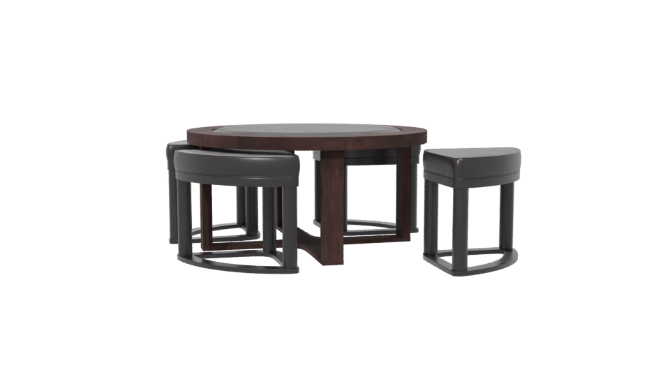 Elegant Round Dining Table Set - Professional 3D Model Render 6