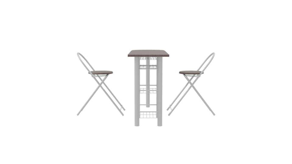 Stylish Modern Bar Table with Stools 3D Model - Professional 3D Model Render 8