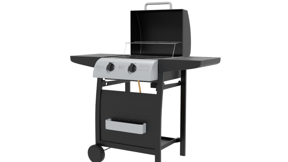 Gas Grill 2 Burners 3D Model - Professional 3D Model Render 12