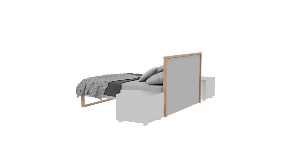 Stylish Modern Bed Set 3D Model - Professional 3D Model Render 3