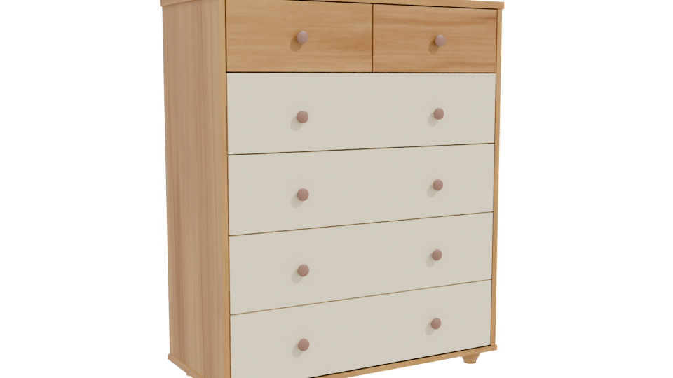 Stylish Modern Wooden Dresser 3D Model - Professional 3D Model Render 10