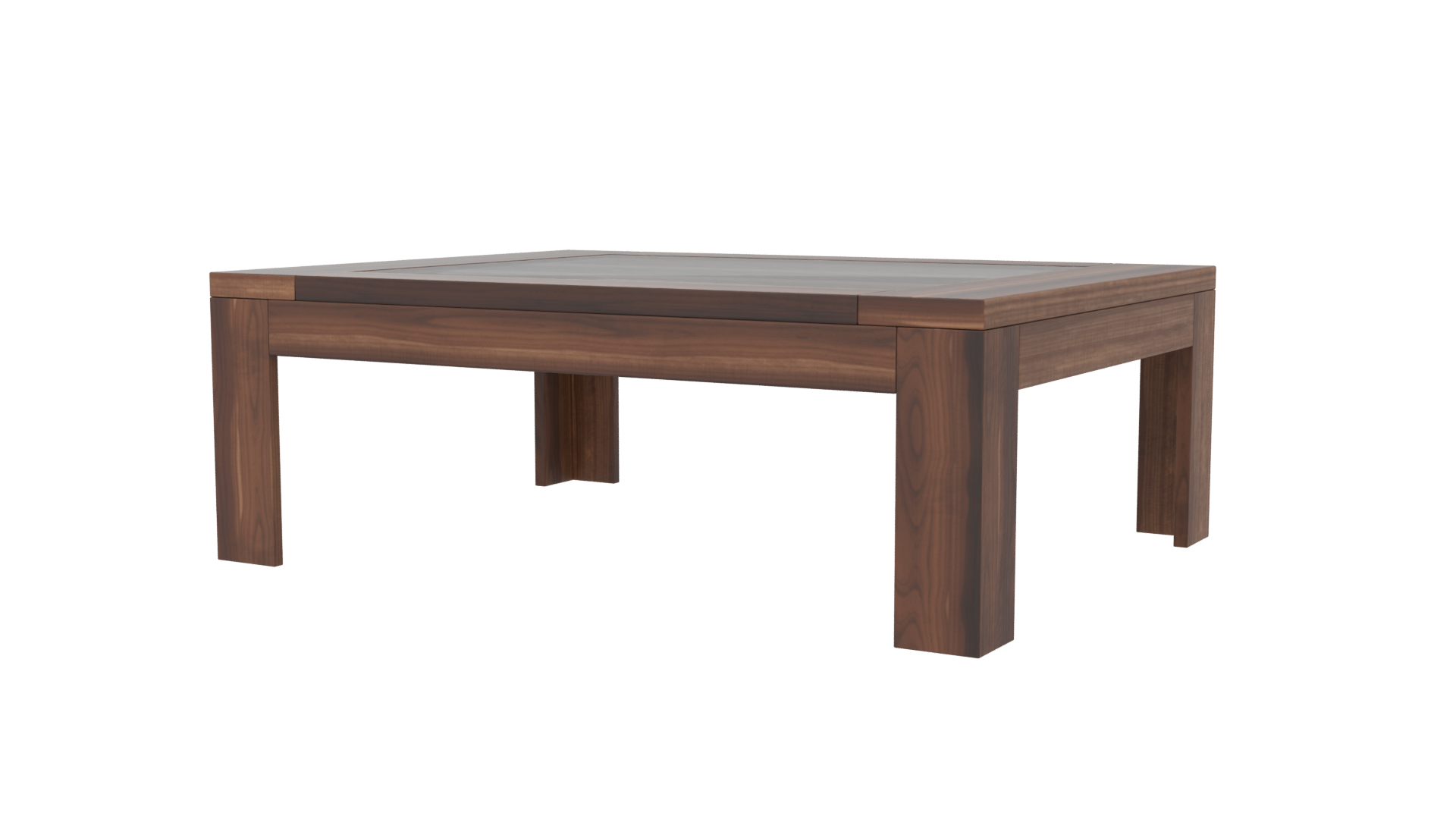 Elegant Glass Top Wooden Table - Professional 3D Model Render 6