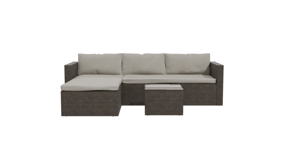 Stylish Outdoor Sectional Sofa Set 3D Model - Professional 3D Model Render 11