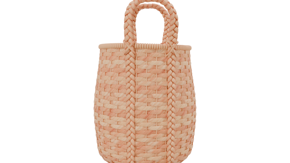 Stylish Handmade Woven Storage Basket 3D Model - Professional 3D Model Render 2
