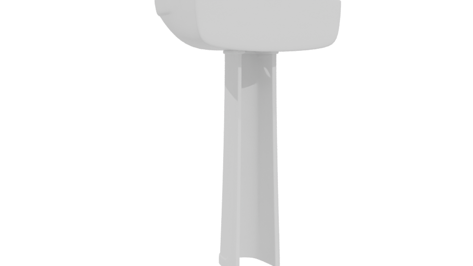 Elegant Pedestal Sink Model 3D - Professional 3D Model Render 4