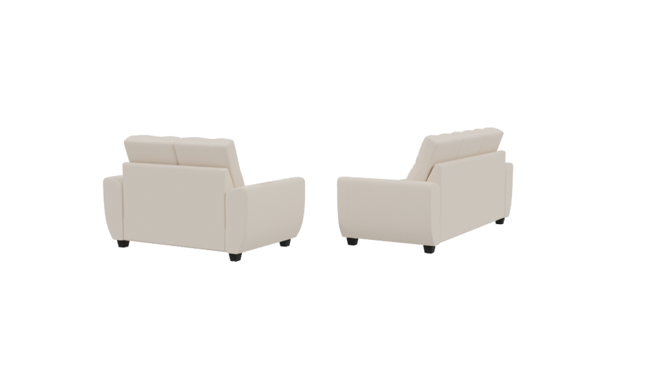 Contemporary Cream Leather Sofa Set 3D Model - Professional 3D Model Render 3