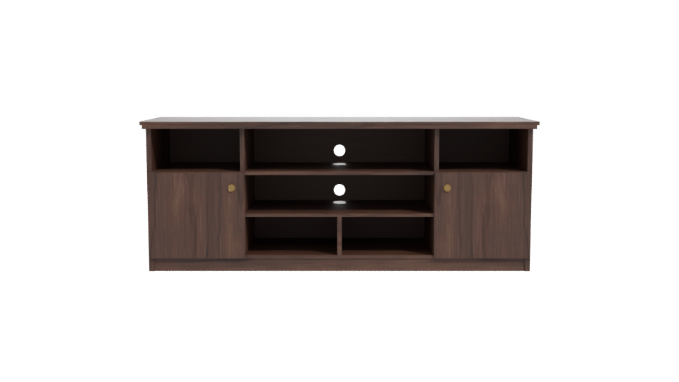 Stylish Wooden TV Stand Model - Professional 3D Model Render 11