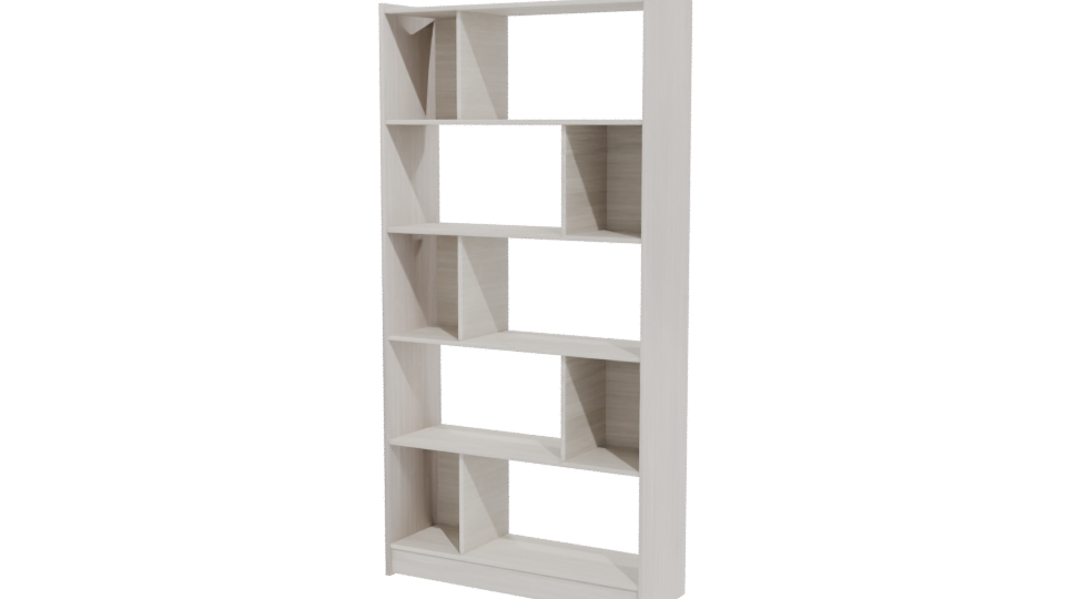 Stylish Modern Bookshelf 3D - Professional 3D Model Render 12