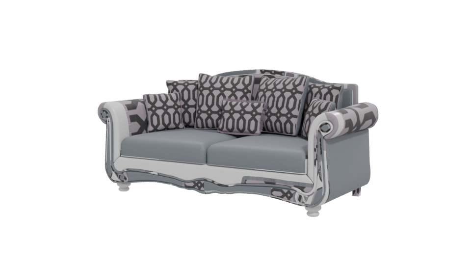 Elegant Vintage Sofa with Decorative Cushions - Professional 3D Model Render 12