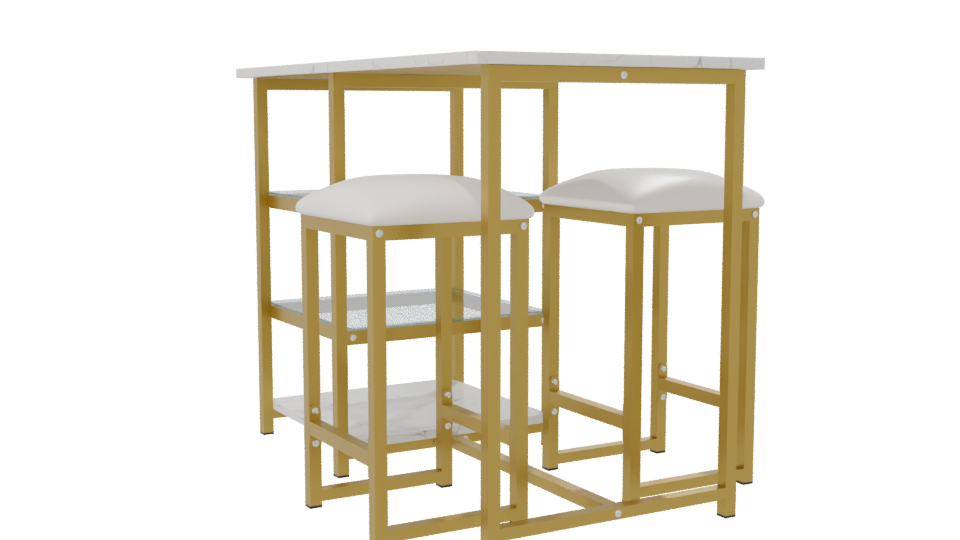 Stylish Modern Bar Table Set - Professional 3D Model Render 7