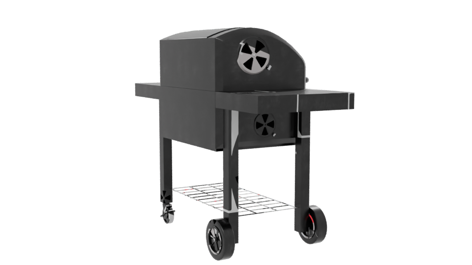 Stylish Black Outdoor Grill 3D - Professional 3D Model Render 7