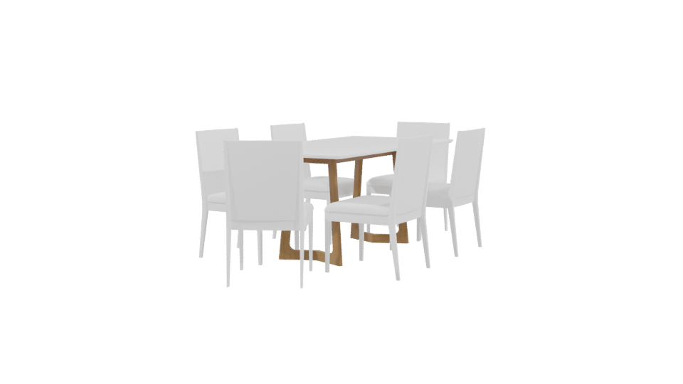 Stylish Modern Dining Table with Chairs 3D Model - Professional 3D Model Render 3
