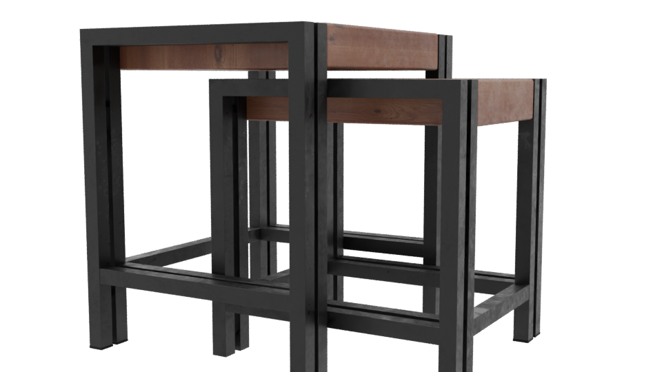 Minimalist Nesting Tables 3D Model - Professional 3D Model Render 9