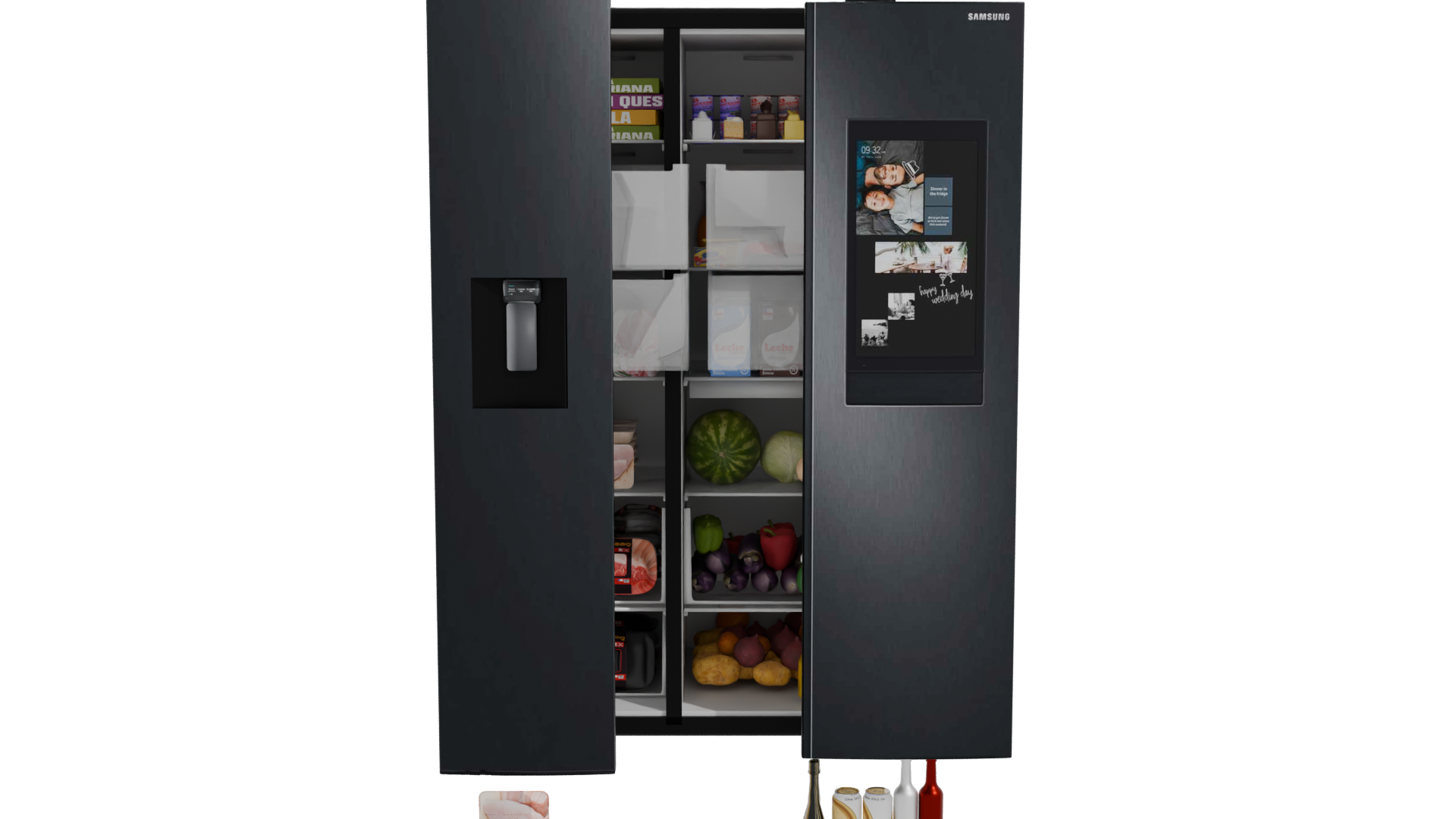 Modern Black Refrigerator 3D Model - Professional 3D Model Render 11
