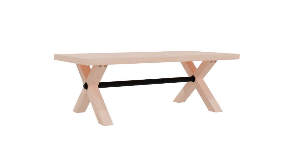 Minimalist Wooden Dining Table 3D - Professional 3D Model Render 4