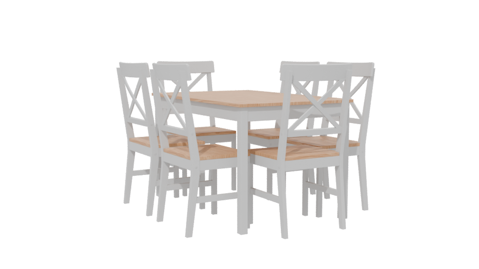 Stylish Wooden Dining Set 3D - Professional 3D Model Render 13