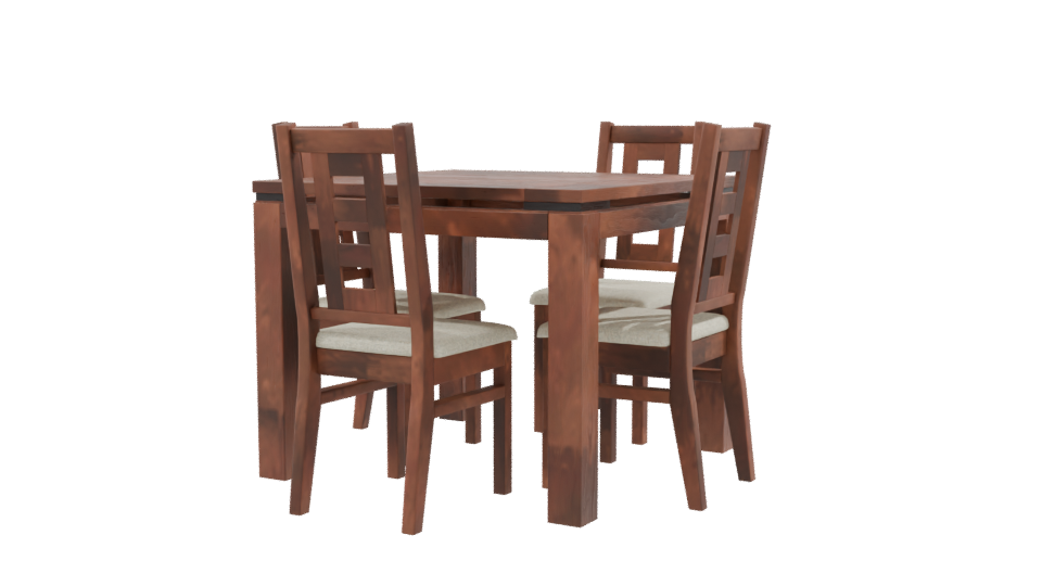Stylish Wooden Dining Table 3D - Professional 3D Model Render 9