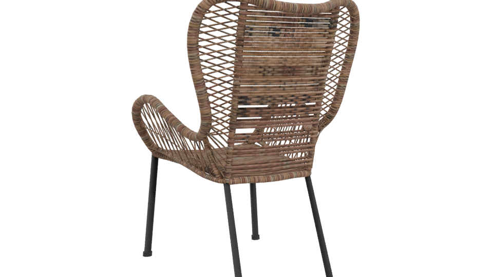 Stylish Rattan Lounge Chair 3D - Professional 3D Model Render 4