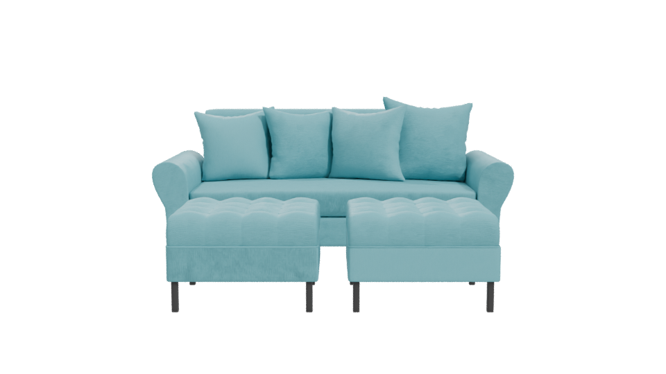Stylish Modern L-Shaped Sofa 3D Model - Professional 3D Model Render 11