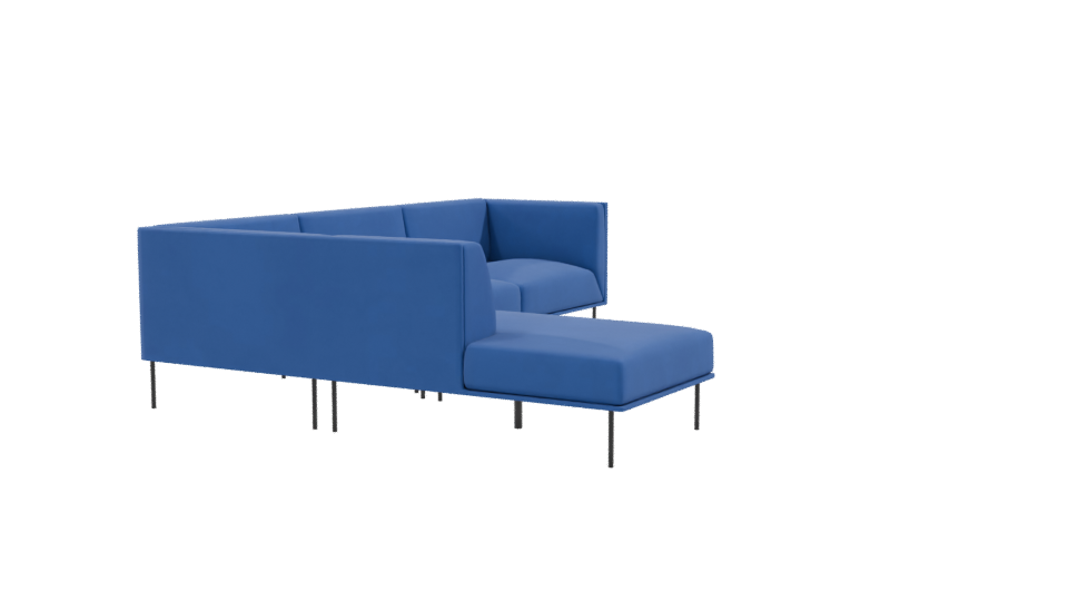 Modern Blue Sectional Sofa Model - Professional 3D Model Render 9