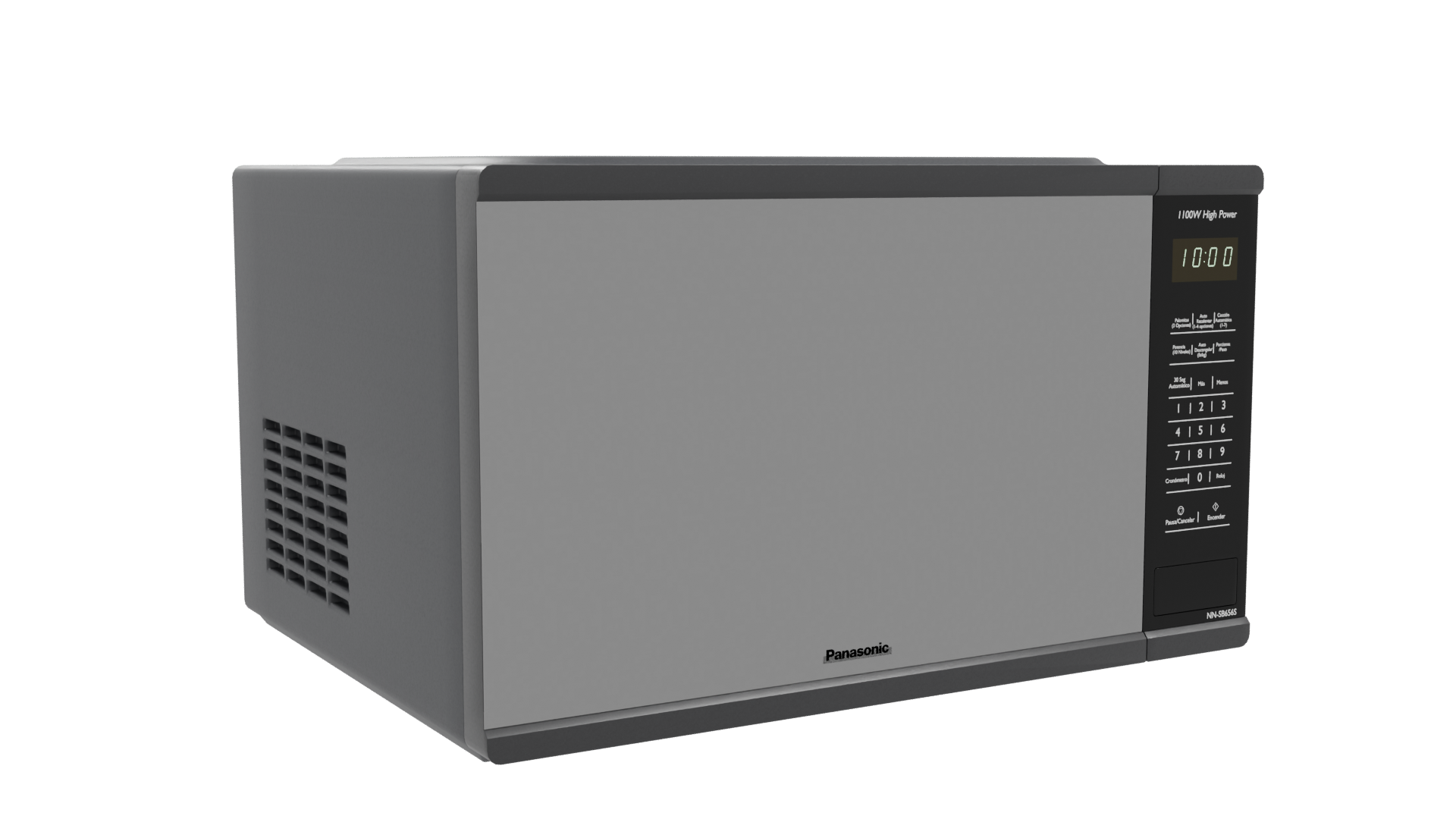 Sleek Black Microwave Oven 3D - Professional 3D Model Render 10