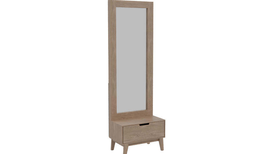 Stylish Wooden Mirror Cabinet 3D - Professional 3D Model Render 10