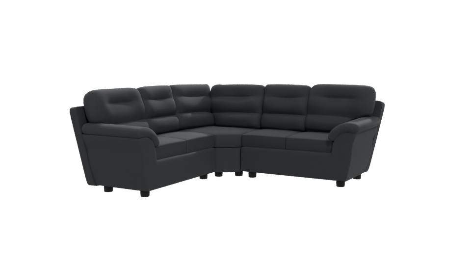 Stylish Black Sectional Sofa 3D - Professional 3D Model Render 12