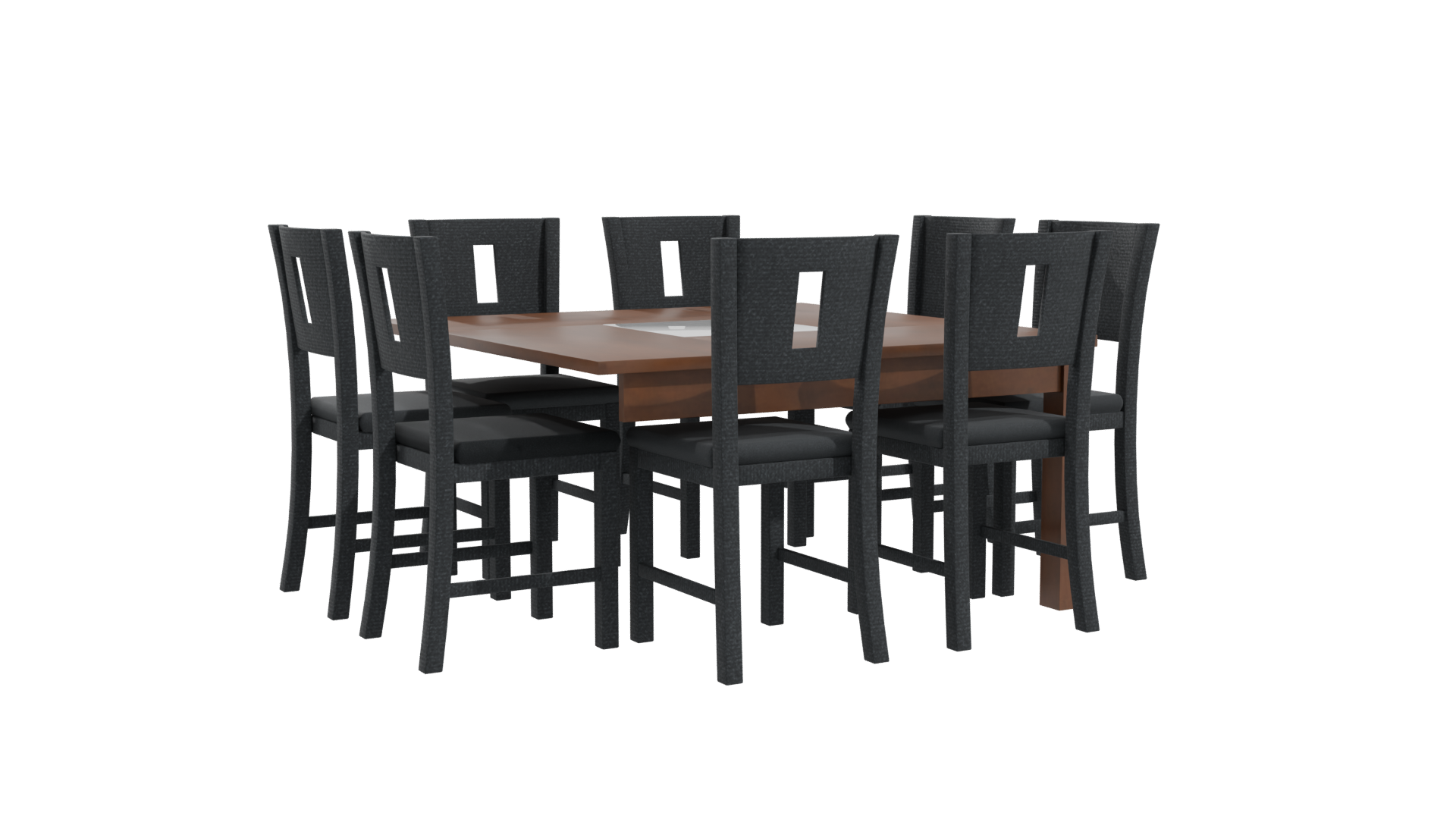 Square Dining Table Set 3D - Professional 3D Model Render 10
