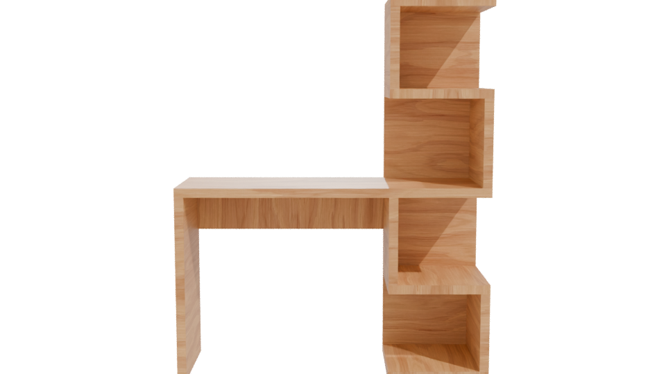 Modern Wooden Desk Model 3D - Professional 3D Model Render 11