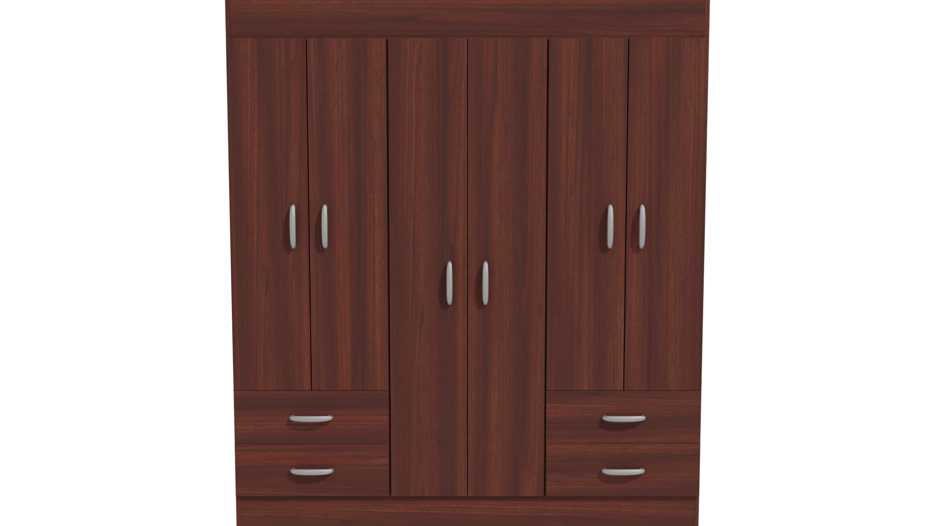 Stylish Wooden Wardrobe Cabinet 3D Model - Professional 3D Model Render 11