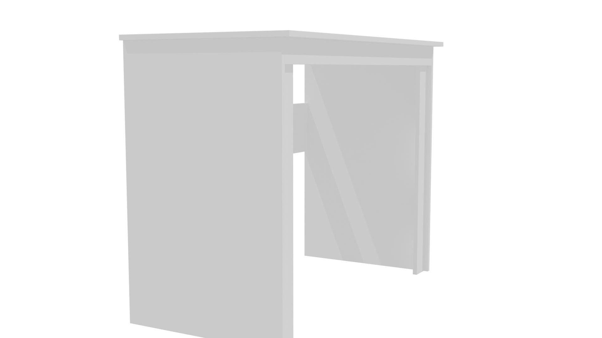 Minimalist White Writing Table 3D - Professional 3D Model Render 9