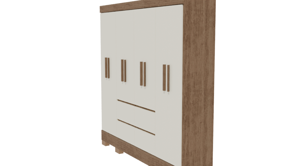 Stylish Wooden Wardrobe 3D Model - Professional 3D Model Render 13