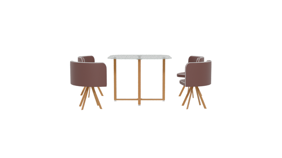 Modern Dining Set for 4 3D - Professional 3D Model Render 5