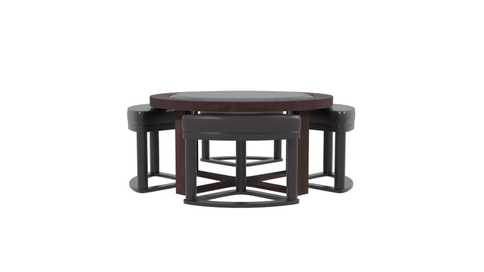 Elegant Round Dining Table Set - Professional 3D Model Render 2