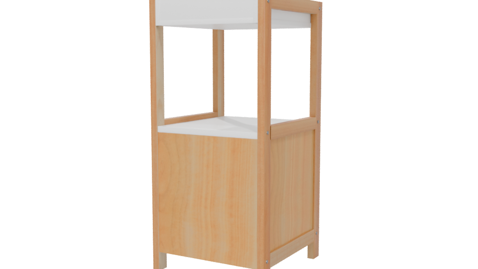 Minimalist Two-Drawer Nightstand 3D - Professional 3D Model Render 6