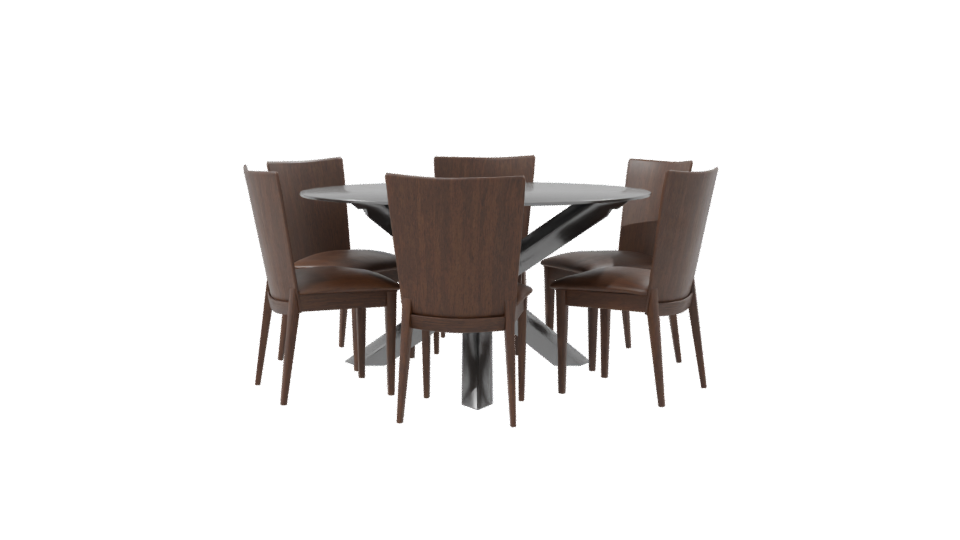 Elegant Glass Dining Table Set 3D - Professional 3D Model Render 8