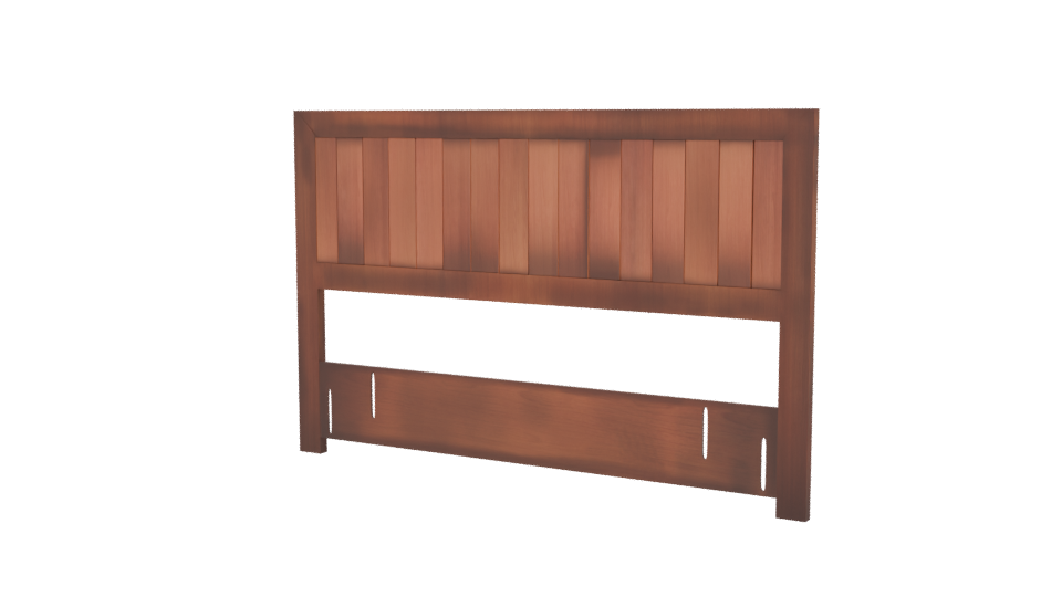 Stylish Wooden Bed Headboard Model - Professional 3D Model Render 6