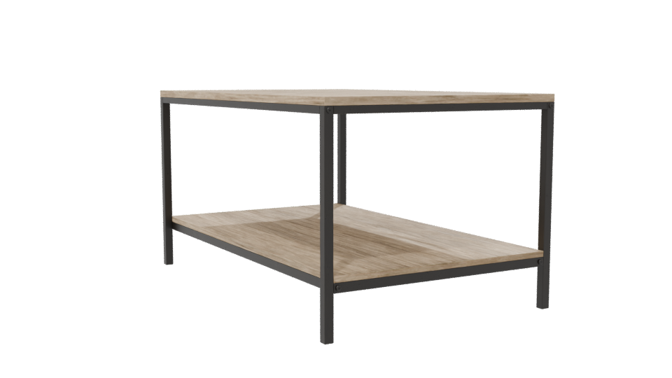 Rustic Wooden Table with Metal Frame 3D Model - Professional 3D Model Render 7